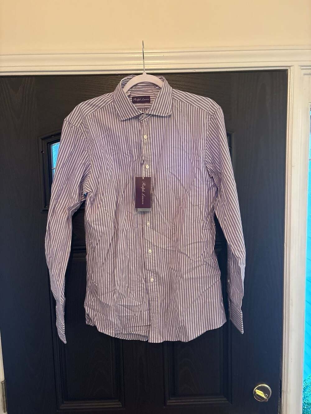 Ralph Lauren Purple Label Striped Stretch Dress Shirt Size 15.5